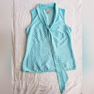 Banana Republic Sleeveless Tie-Neck Blouse, Office Closet Staple Layering